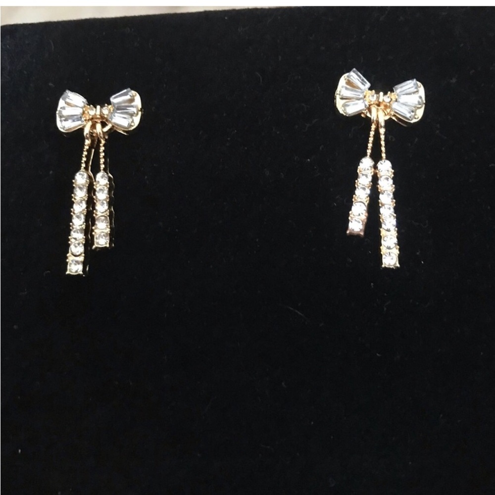 Gold and Silver Bow Earrings